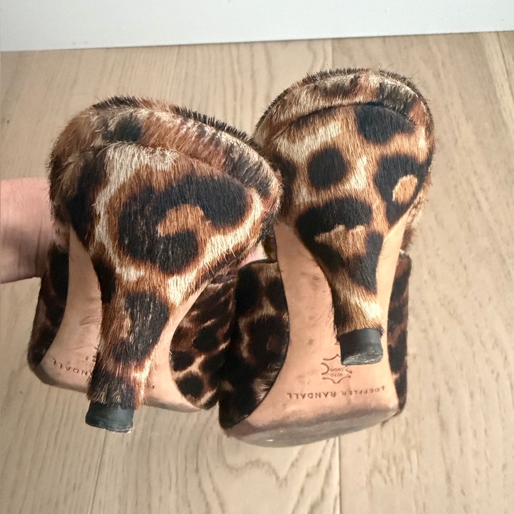 Loeffler Randall Leopard Print Women's Mules - Picture 5 of 6
